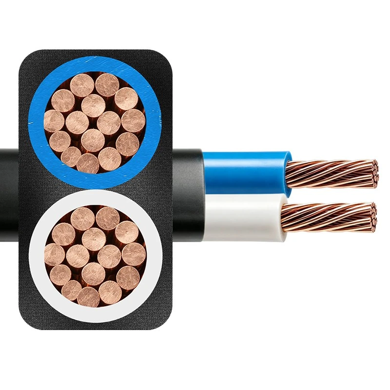 Voltan Rendah H05VVH2H8- F Kabel Pemasangan Fleksibel Bertebat PVC